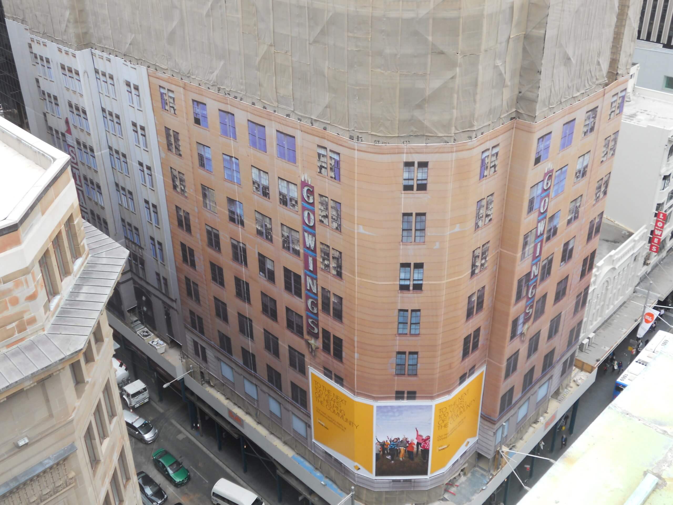 Mesh Building Wrap for Gowings Building