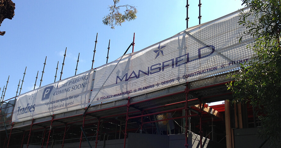 Mansfield Construction Site banner mesh Sign