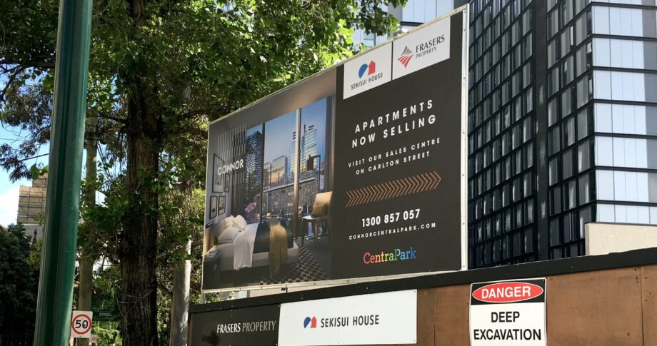 Frasers Property and Sekisui House Property Development billboard